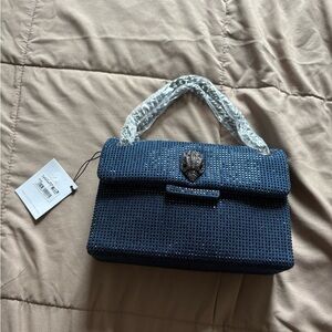 Kurt Geiger Navy Mini Bag with Silver Accents